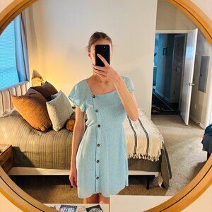 Sienna Sky Blue Buttoned Flowy Dress